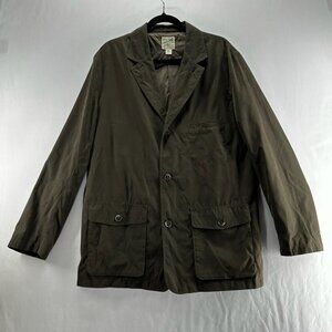 TravelSmith Travel Jacket Mens M Lightweight Sport Coat Pockets Adjustable Olive